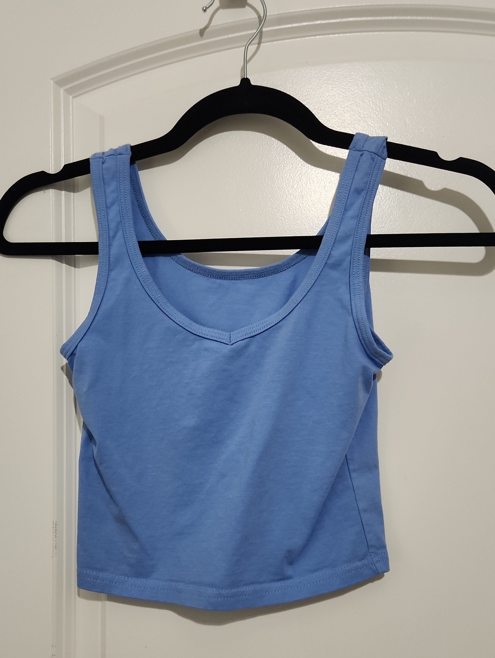 NWOT Women's Scoop Neck Crop Top - Light Blue